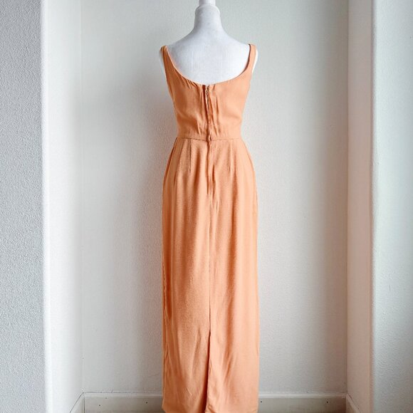 VINTAGE PEACH DRESS WITH BOW - Picture 2 of 5